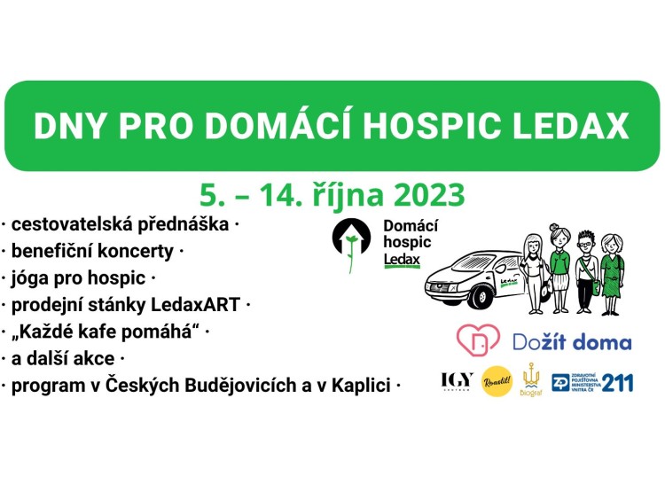 Přijďte na Dny pro Domácí hospic Ledax 5. – 14. října 2023