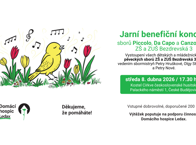 Přijďte si užít jarní benefiční koncert pro hospic