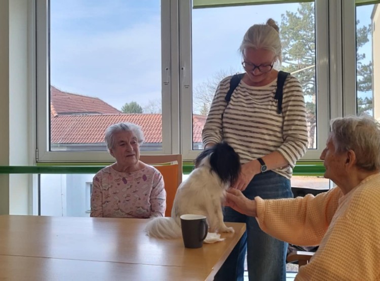 Klienti ve Vysokém Mýtě si užili setkání se čtyřnohým terapeutem