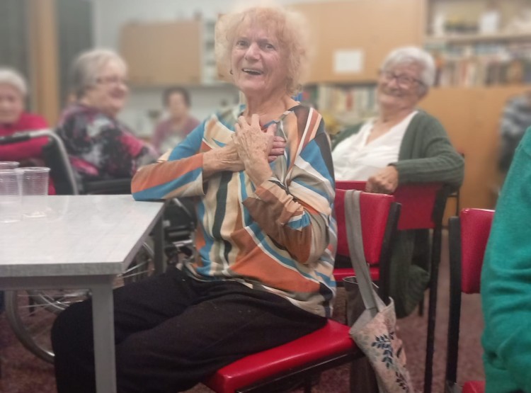 Posezení s harmonikářem Václavem Janečkem na DPS Borovany